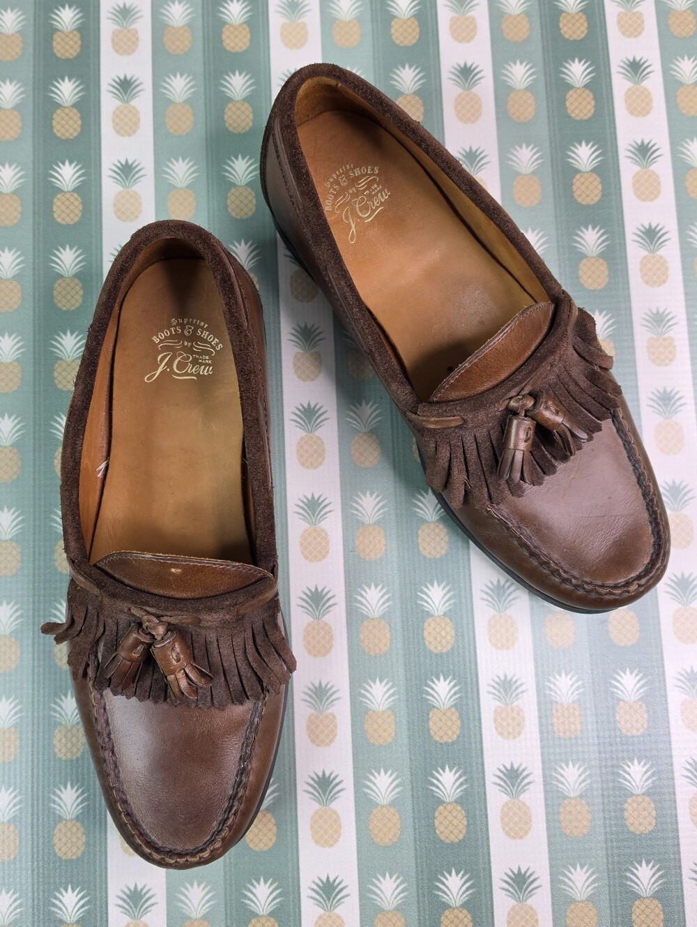 J. Crew Brown Camden leather kiltie tassel loafers